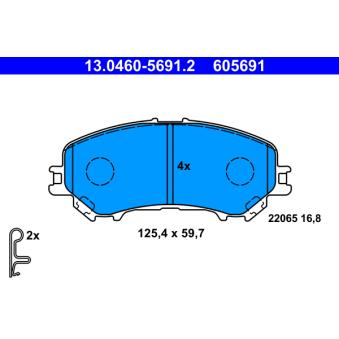 Jeu de 4 plaquettes de frein avant ATE OEM 410604EA0A