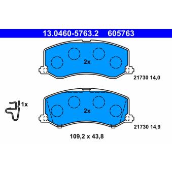 Jeu de 4 plaquettes de frein avant ATE OEM 5520062851
