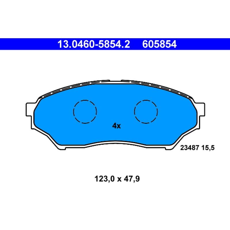 Jeu de 4 plaquettes de frein avant ATE 13.0460-5854.2 - Visuel 1
