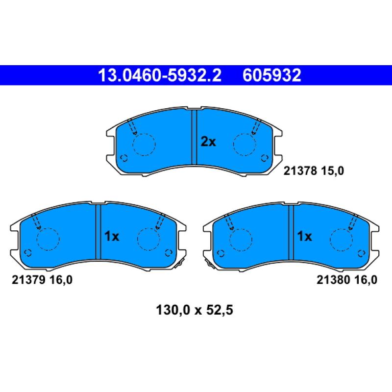 Jeu de 4 plaquettes de frein avant ATE 13.0460-5932.2 - Visuel 1