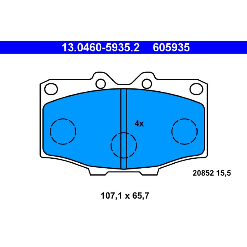 Jeu de 4 plaquettes de frein avant ATE 13.0460-5935.2 - Visuel 1