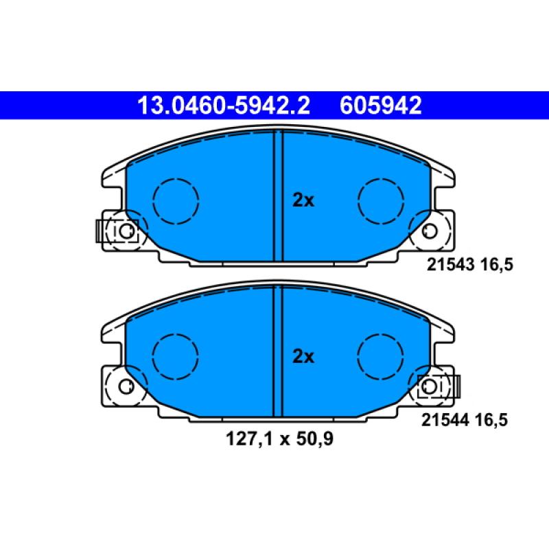 Jeu de 4 plaquettes de frein avant ATE 13.0460-5942.2 - Visuel 1