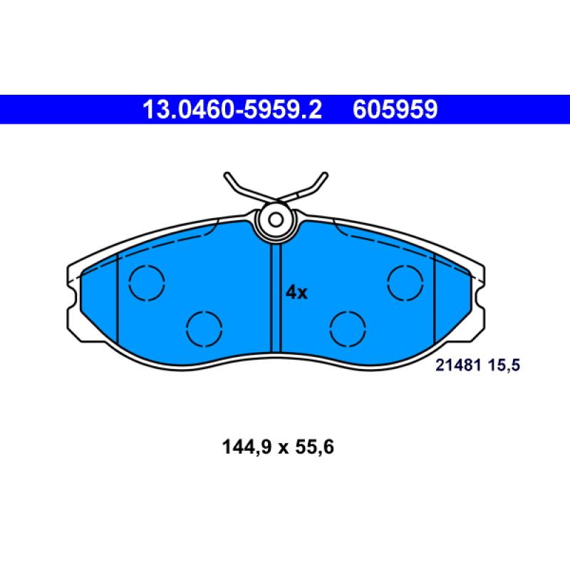 Jeu de 4 plaquettes de frein avant ATE 13.0460-5959.2 - Visuel 1