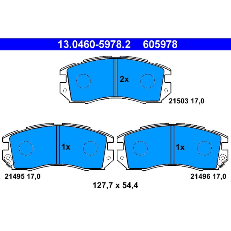 Jeu de 4 plaquettes de frein avant ATE 13.0460-5978.2 - Visuel 1