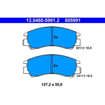 Jeu de 4 plaquettes de frein avant ATE [13.0460-5991.2]