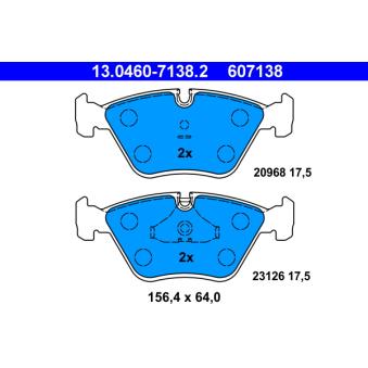Jeu de 4 plaquettes de frein avant ATE OEM JLM20702