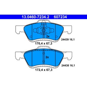 Jeu de 4 plaquettes de frein avant ATE OEM 4778223