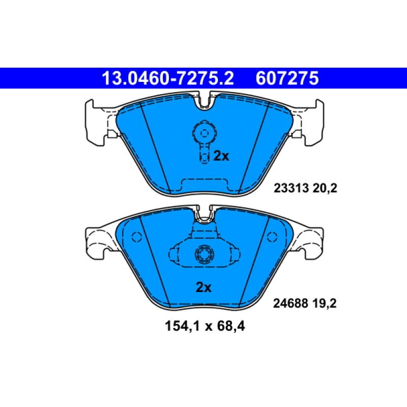 Jeu de 4 plaquettes de frein avant ATE 13.0460-7275.2 - Visuel 1