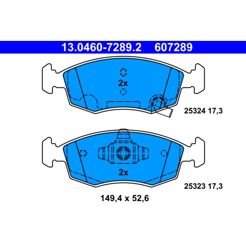 Jeu de 4 plaquettes de frein avant ATE 13.0460-7289.2 - Visuel 1