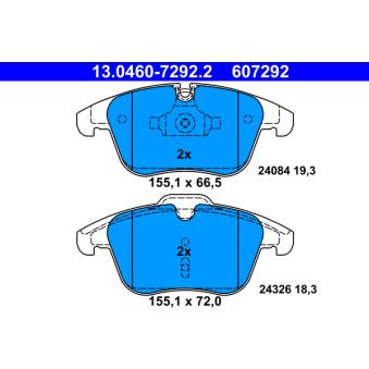 Jeu de 4 plaquettes de frein avant ATE OEM C2C39929