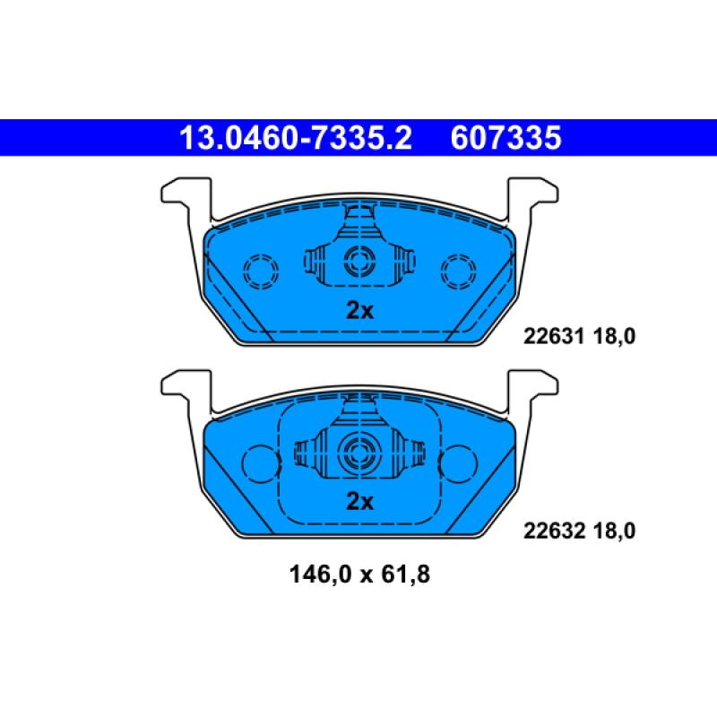 Jeu de 4 plaquettes de frein avant ATE 13.0460-7335.2 - Visuel 1