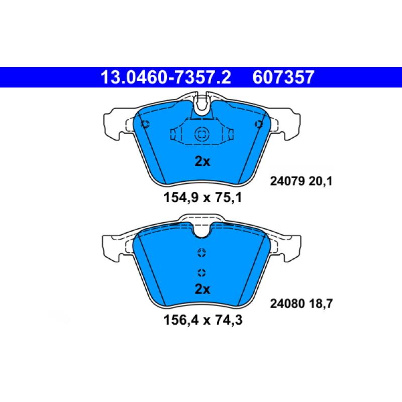 Jeu de 4 plaquettes de frein avant ATE 13.0460-7357.2 - Visuel 1