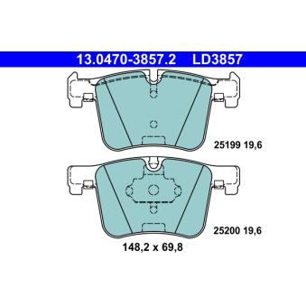 Jeu de 4 plaquettes de frein avant ATE OEM 34116798978