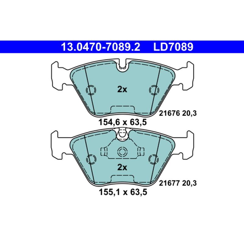 Jeu de 4 plaquettes de frein avant ATE 13.0470-7089.2 - Visuel 1