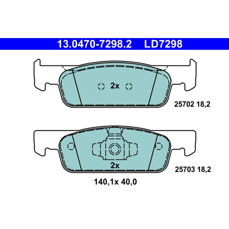Jeu de 4 plaquettes de frein avant ATE 13.0470-7298.2 - Visuel 1