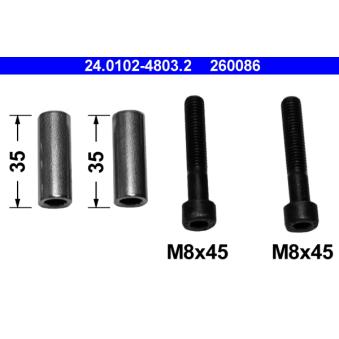 Jeu de douilles de guidage, étrier de frein ATE 24.0102-4803.2 pour CHEVROLET HHR 1.3 - 55cv