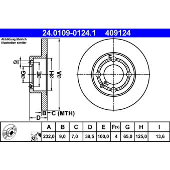 Jeu de 2 disques de frein arrière ATE OEM 6N0615601B