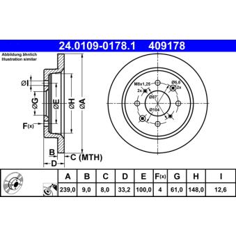 Jeu de 2 disques de frein arrière ATE OEM 42510TF0000 Jeu de 2 disques de frein arrière ATE OEM 42510TF0000