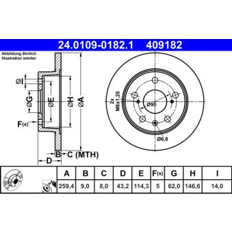 Jeu de 2 disques de frein arrière ATE OEM 5561161M00