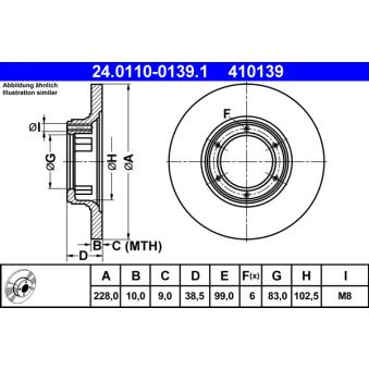 Jeu de 2 disques de frein avant ATE 24.0110-0139.1