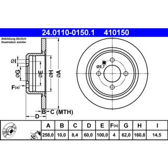 Jeu de 2 disques de frein arrière ATE 24.0110-0150.1