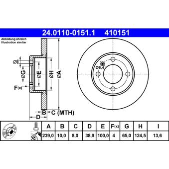 Jeu de 2 disques de frein avant ATE 24.0110-0151.1