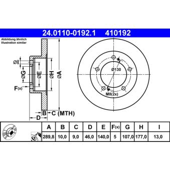 Jeu de 2 disques de frein avant ATE 24.0110-0192.1