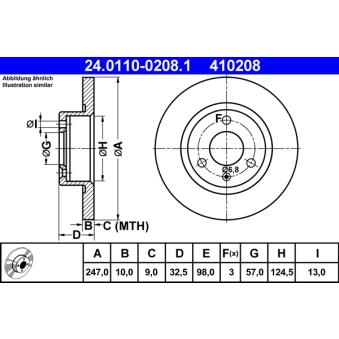 Jeu de 2 disques de frein avant ATE 24.0110-0208.1
