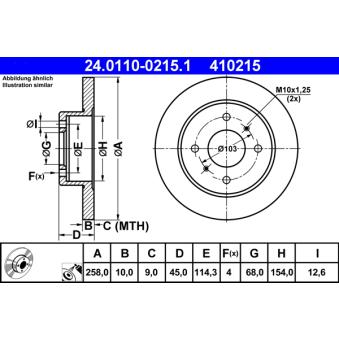Jeu de 2 disques de frein arrière ATE OEM 432065M311