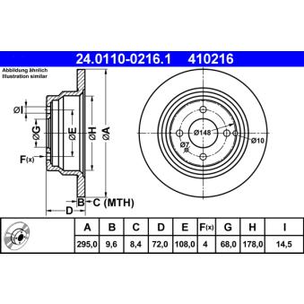 Jeu de 2 disques de frein arrière ATE 24.0110-0216.1