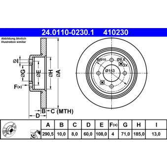 Jeu de 2 disques de frein arrière ATE 24.0110-0230.1