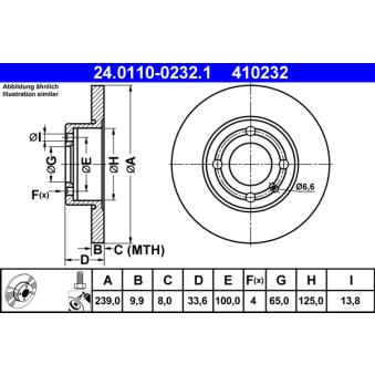 Jeu de 2 disques de frein avant ATE OEM 6N0615301