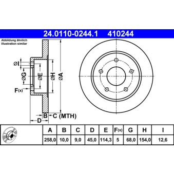 Jeu de 2 disques de frein arrière ATE OEM 4320688e03 Jeu de 2 disques de frein arrière ATE OEM 4320688e03