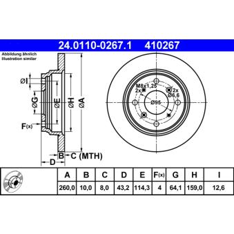 Jeu de 2 disques de frein arrière ATE OEM 42510SS0J00 Jeu de 2 disques de frein arrière ATE OEM 42510SS0J00