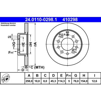 Jeu de 2 disques de frein arrière ATE 24.0110-0298.1