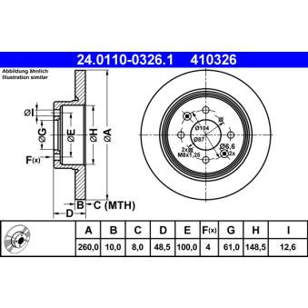 Jeu de 2 disques de frein arrière ATE OEM SDB000290