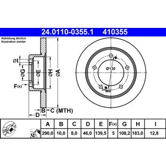 Jeu de 2 disques de frein avant ATE OEM 5521176J00