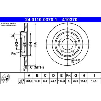 Jeu de 2 disques de frein arrière ATE OEM 584113Z100
