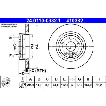 Jeu de 2 disques de frein arrière ATE OEM A2464230112