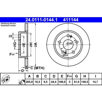 Jeu de 2 disques de frein arrière ATE OEM 7701205846