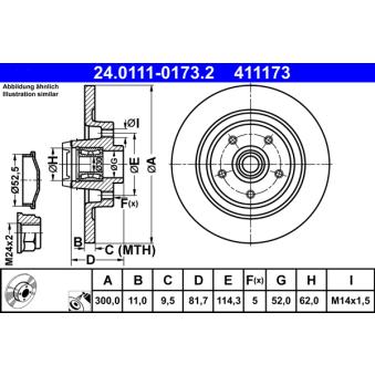 Jeu de 2 disques de frein arrière ATE OEM 432000015R