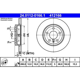 Jeu de 2 disques de frein arrière ATE OEM 8E0615601M