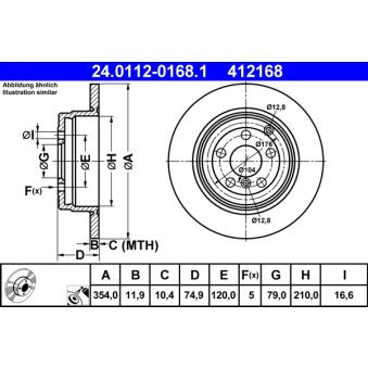 Jeu de 2 disques de frein arrière ATE OEM SDB000211 Jeu de 2 disques de frein arrière ATE OEM SDB000211