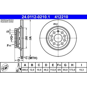 Jeu de 2 disques de frein arrière ATE OEM 3Q0615601A Jeu de 2 disques de frein arrière ATE OEM 3Q0615601A