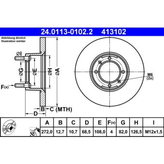Jeu de 2 disques de frein avant ATE 24.0113-0102.2