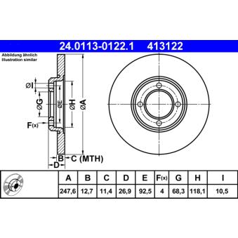 Jeu de 2 disques de frein avant ATE OEM 1549699