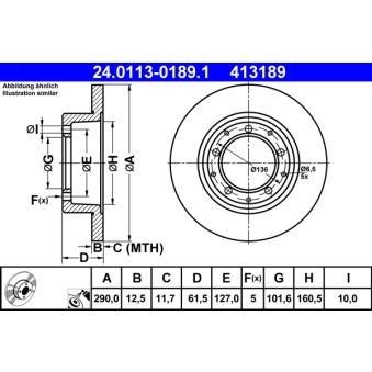 Jeu de 2 disques de frein arrière ATE OEM FTC1381