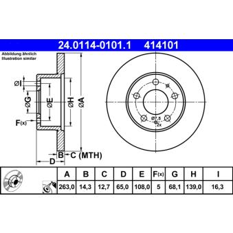 Jeu de 2 disques de frein avant ATE [24.0114-0101.1]