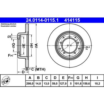 Jeu de 2 disques de frein arrière ATE OEM SDB000330