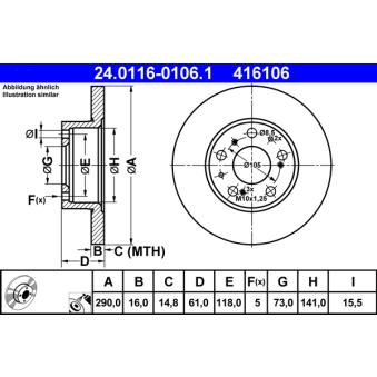 Jeu de 2 disques de frein avant ATE OEM 7538682 Jeu de 2 disques de frein avant ATE OEM 7538682